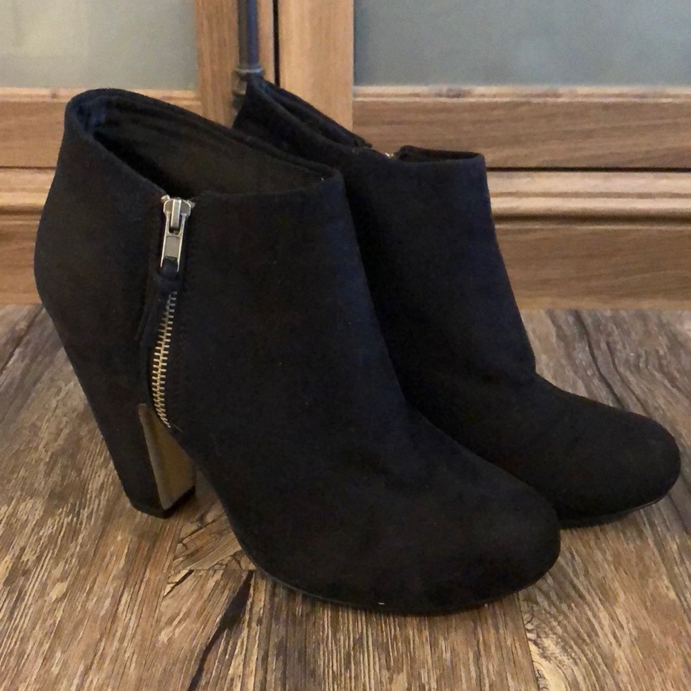Madden Girl Black Zip-Up Booties